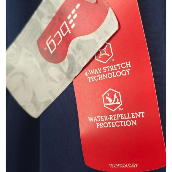 BCG navy blue cargo pocket drawstring water repellant stretch pants small NWT - Picture 3 of 8